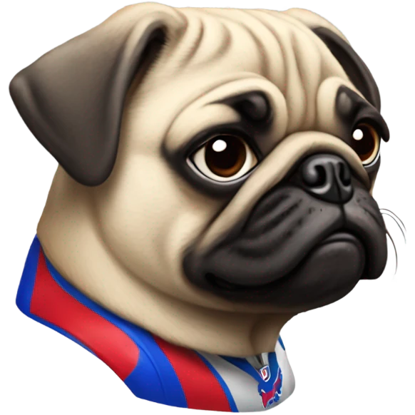 Pug wearing buffalo bills jersey emoji