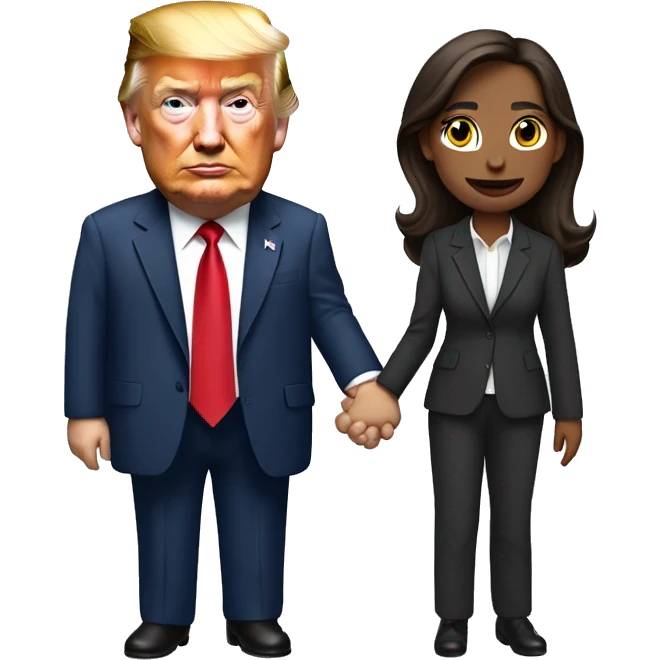 Donald trump holding Kamala’s hand emoji