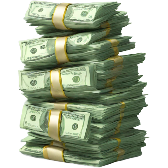 money stack and falling money emoji