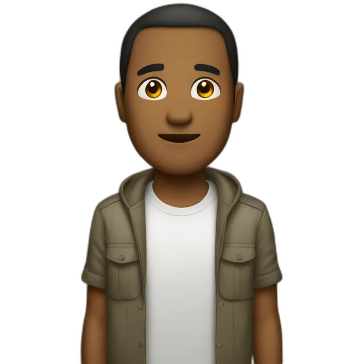 Front of center of man les emoji