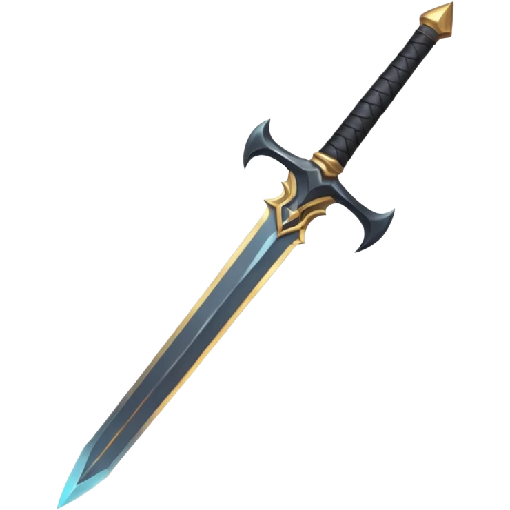 iOS emoji, minimal dark sword, flat design, fantasy emoji