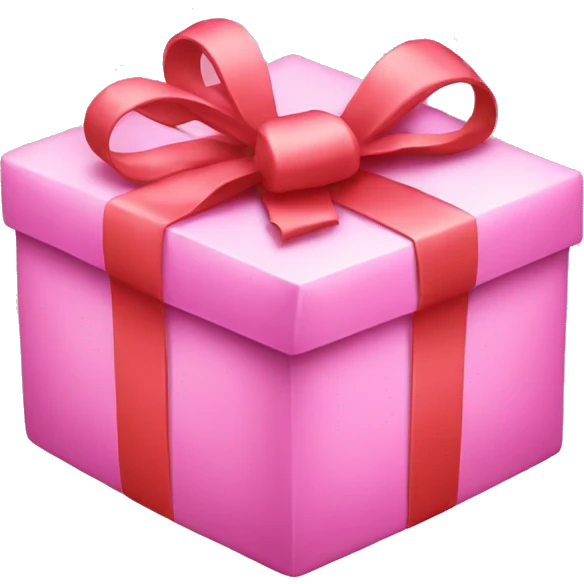 a pink present  emoji