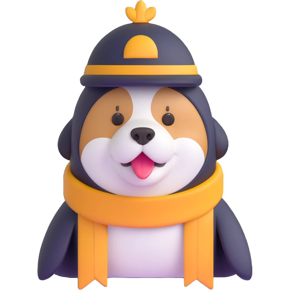 dog with penguin hat emoji