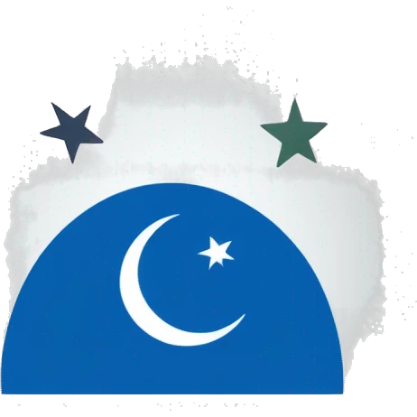 Create an emoji of the Iraqi Turkmen flag with two horizontal stripes (top blue, bottom white) and a central white crescent and star. emoji
