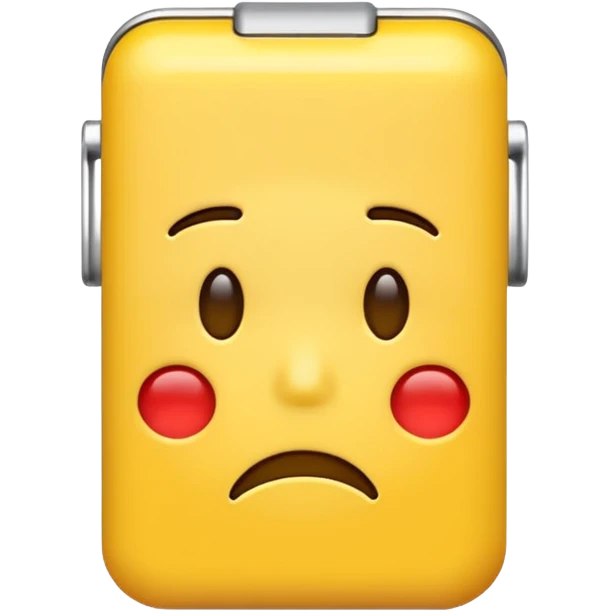 a sad and tired emoji with a low percentage battery bar on top of the emoji emoji
