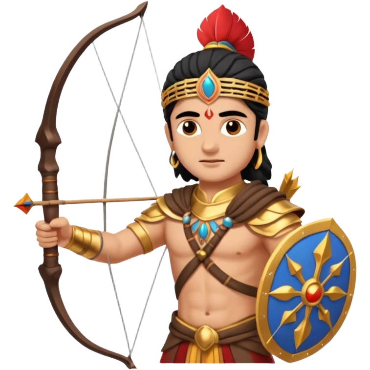 Arjun with Krishna in Mahabharata battle ground  emoji
