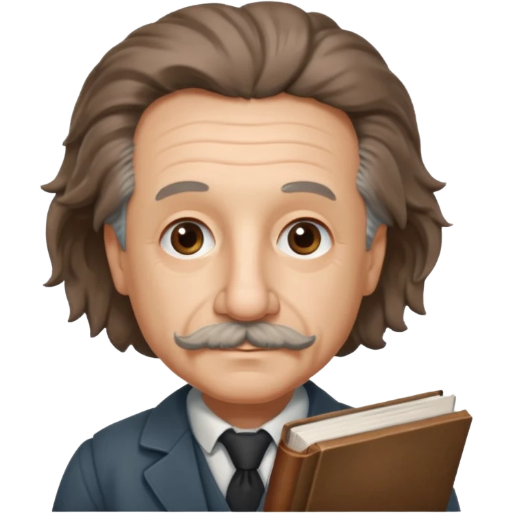 Albert Einstein holding emoji