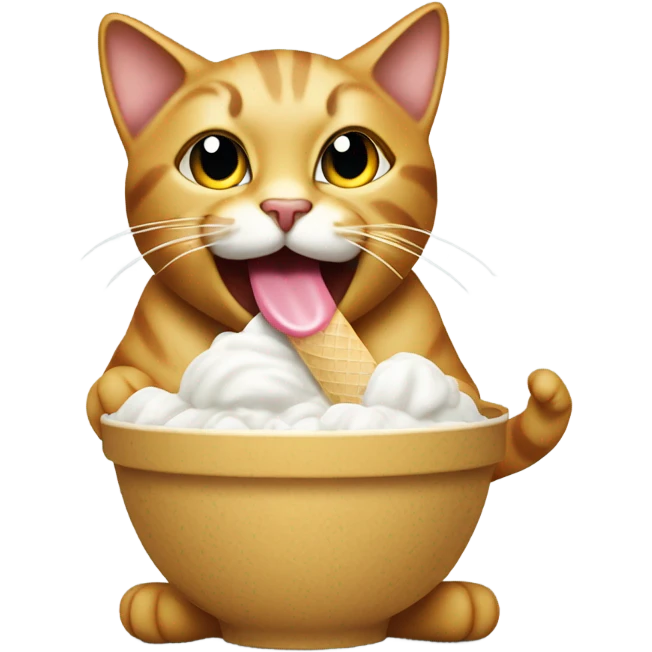 cat eating ice cream emoji