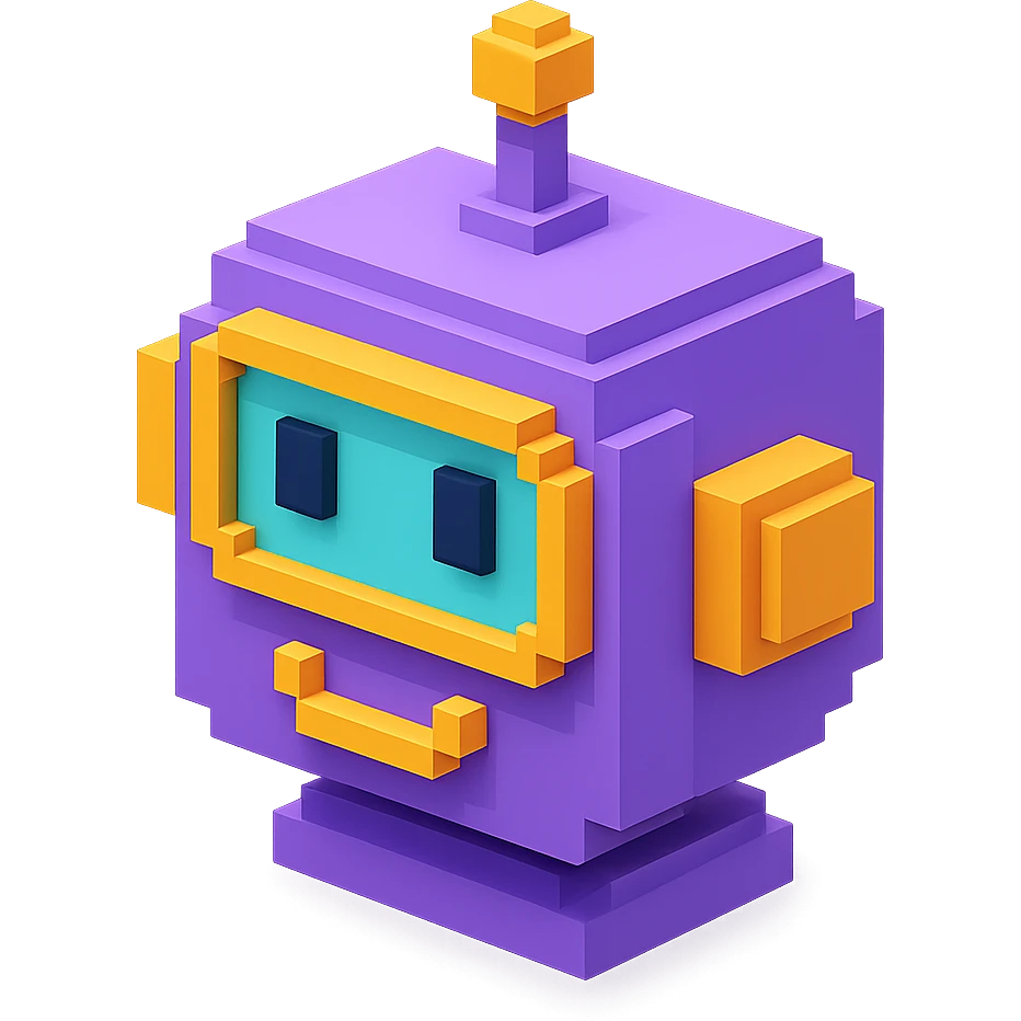 friendly purple robocop like ai sales teammate (head only) emoji