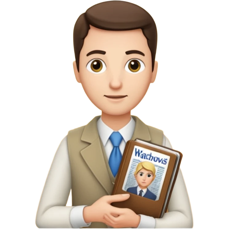 Testemunha de jeová com revista emoji