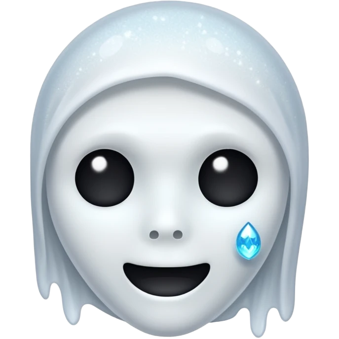 white Ghost face glitter  emoji