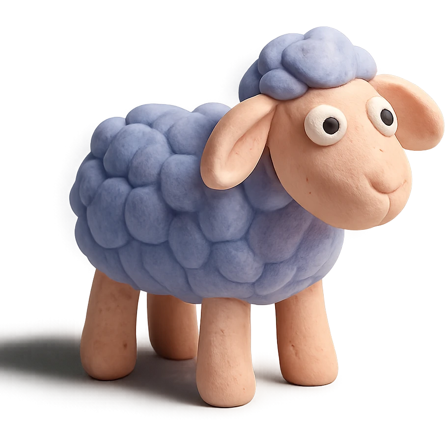 claymation style lamb with pastel colors and visible texture emoji