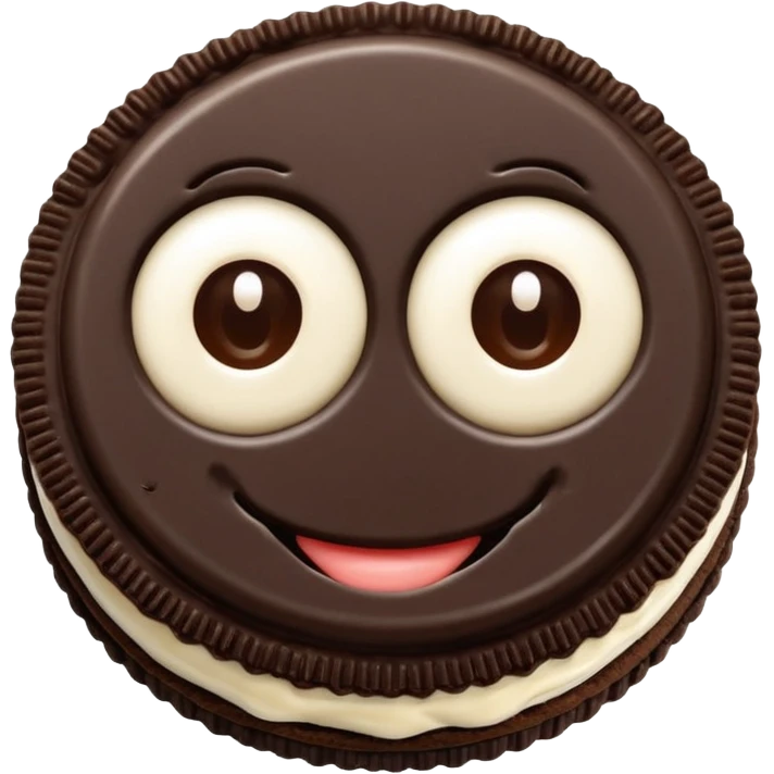 GALLETA OREO, CON DOS OJOS Y DOS MANOS emoji