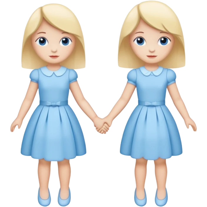 bonequinhos de papel azuis de mãos dadas emoji