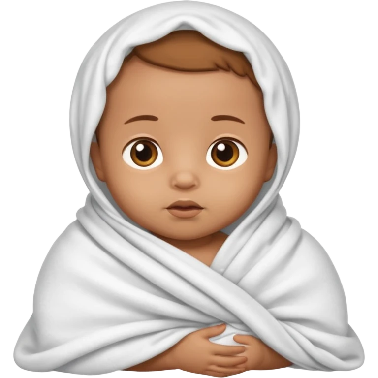 light brown skinned baby swaddled in a white blanket emoji