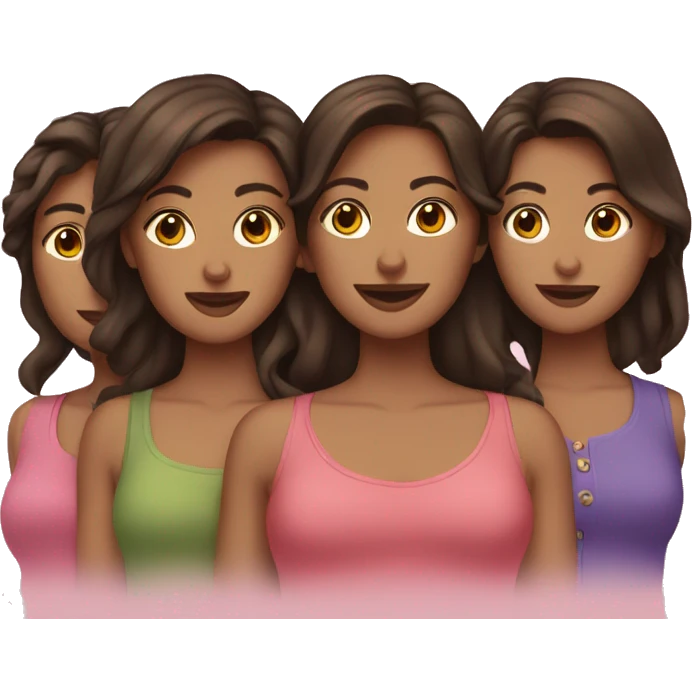 four brunette sisters emoji