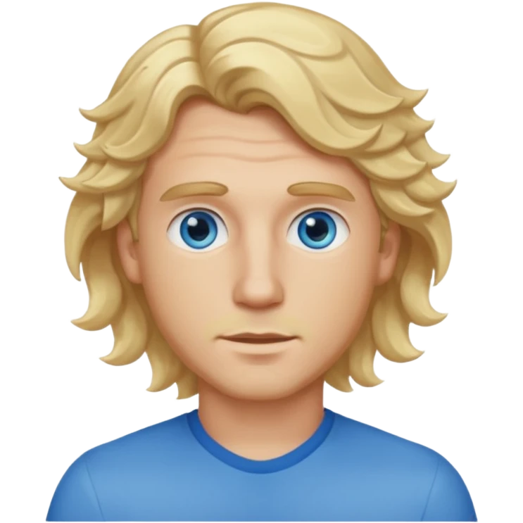 ultra realistic memoji man with wavy blonde hair emoji