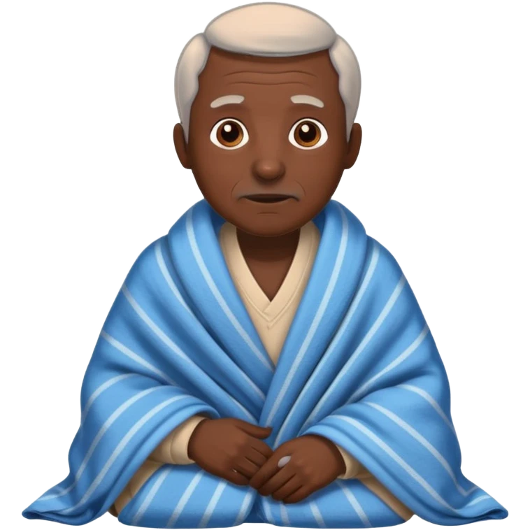 dark skin old man with tucked blanket emoji