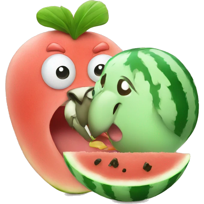 eating chicken and water melon emoji