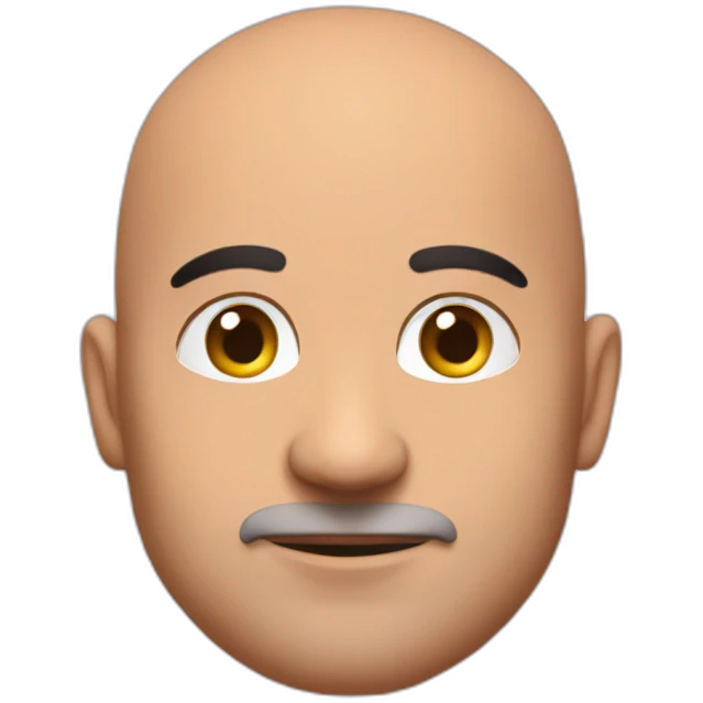 Bald Lebanese agile coach with pink tshirt emoji