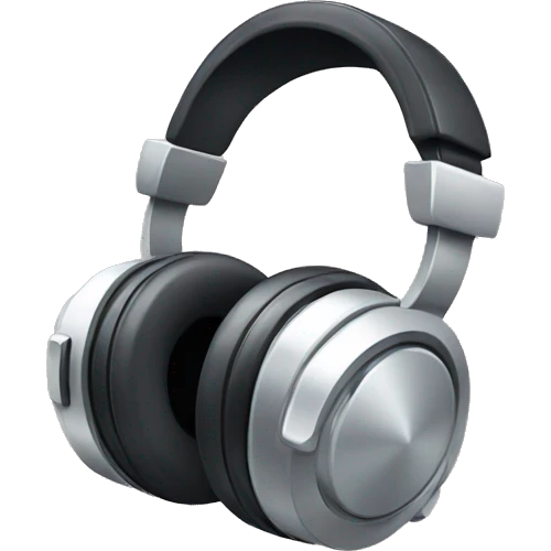 Headphones with music emoji