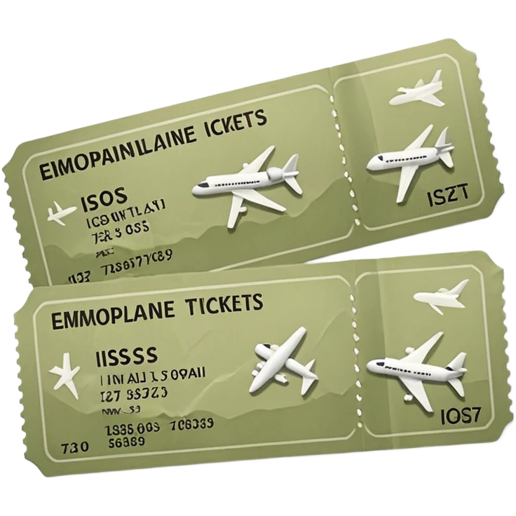 Two pale olive airplane tickets emoji