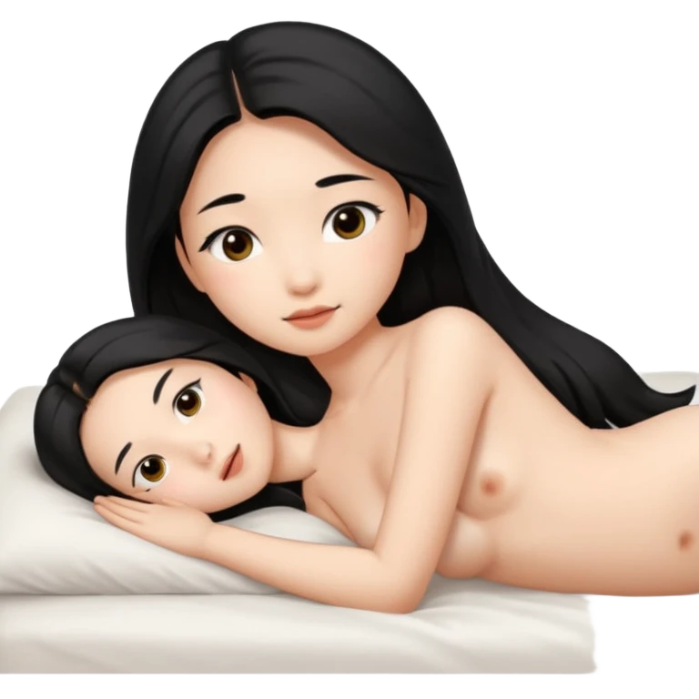 asian girl  big boobs full nude on the bed emoji