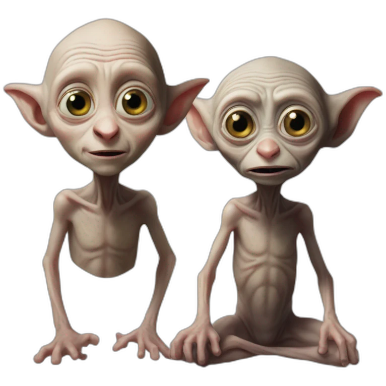 Dobby and gollum side to sifr emoji