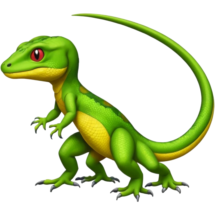 Genesect-lizard-Salandit-Gecko-Treecko-Kecleon-Fakémon-Pokémon-hybrid-creature (full body)  emoji