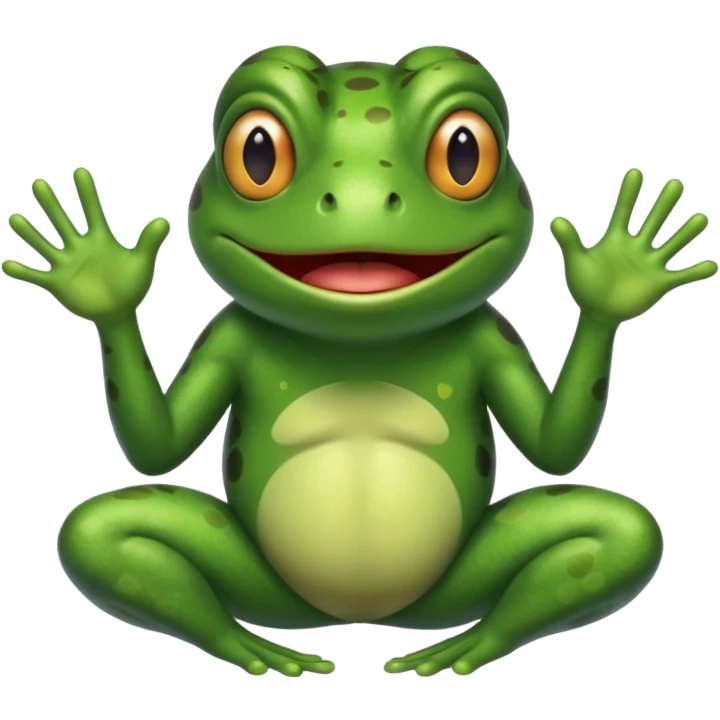 Frog man flicking people off emoji