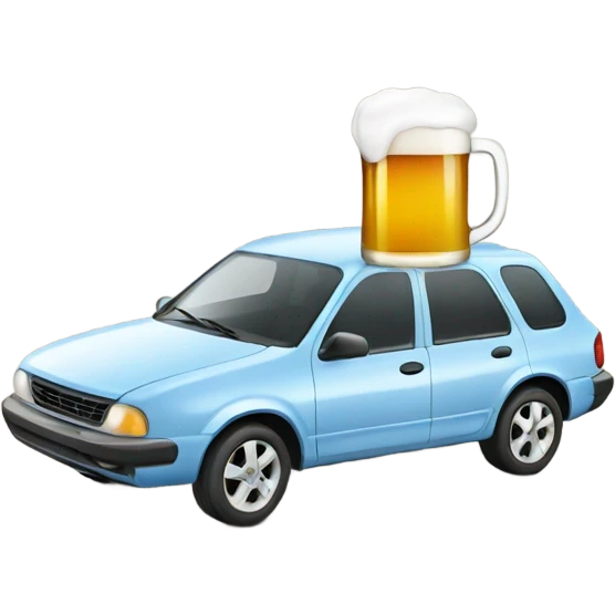 Car with beer emoji