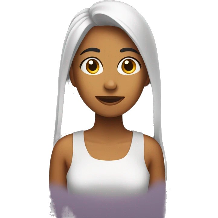 chica presentando un tema  emoji