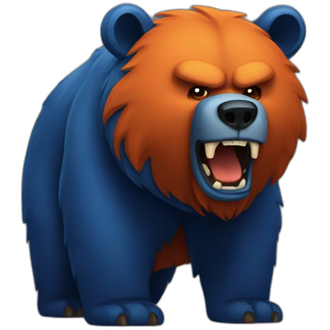 Dark Blue Orange Bear angry emoji