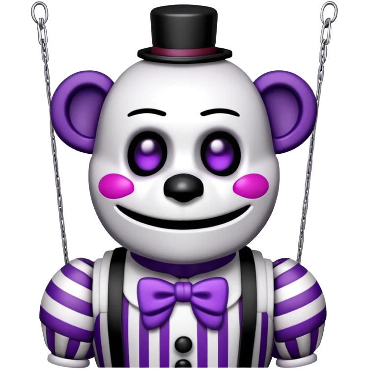 The Puppet Marionette from Five Nights at Freddy's with white face and purple tears emoji