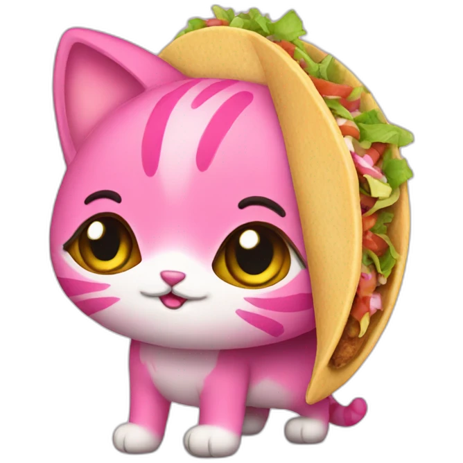 pink kitty taco emoji