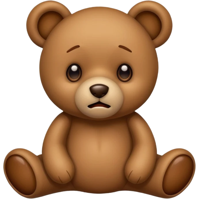Scared teddy bear emoji