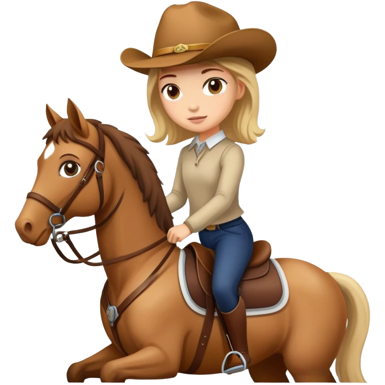 A girl riding a horse emoji