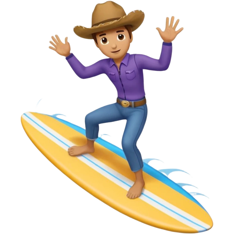 cowboy riding a surfboard  emoji