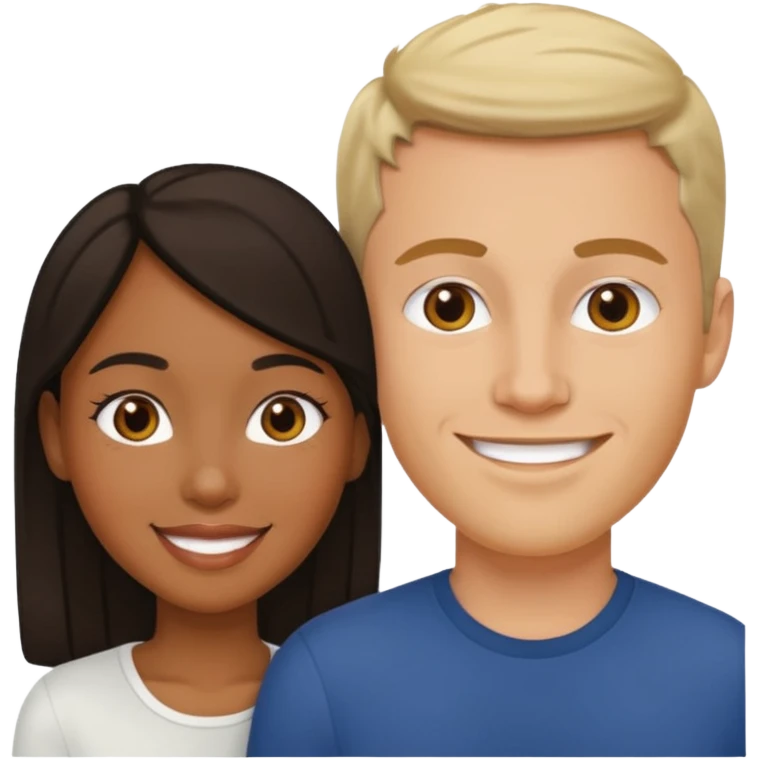 mixte couple black girl , white italian style man emoji