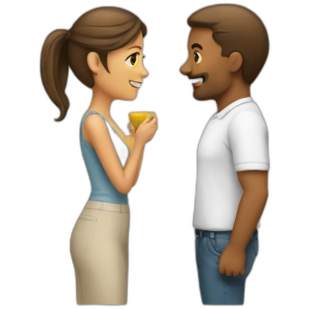 Man chatting a woman emoji