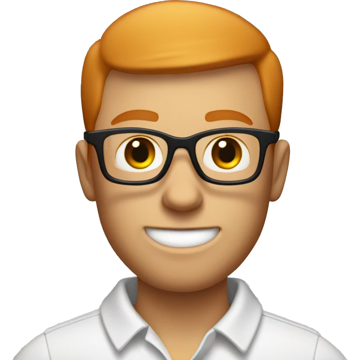 ginger buzz cut man with glasses, polo shirt and khakis emoji