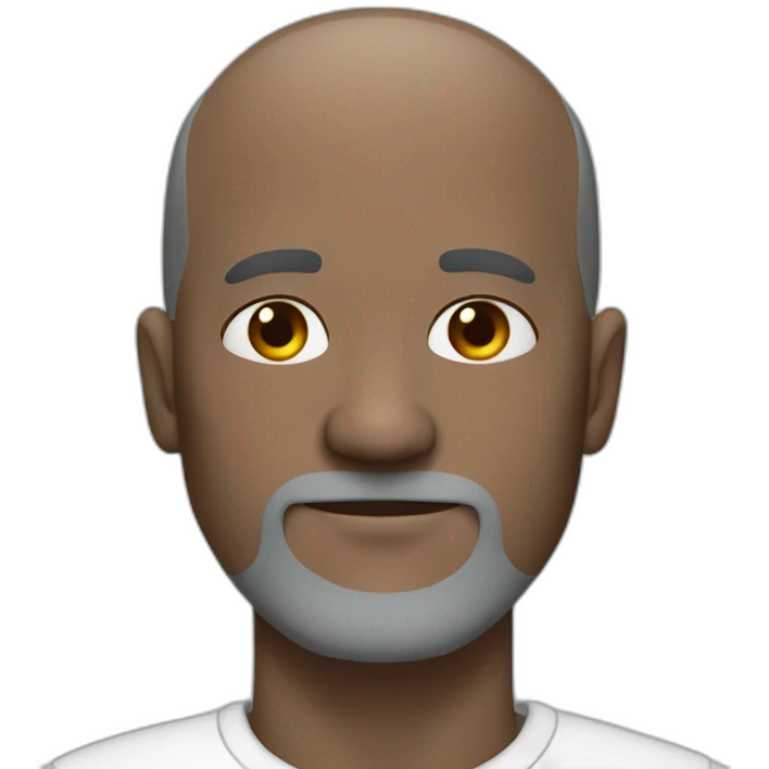 slightly older bald guy with blue eyes and dark grey beard emoji