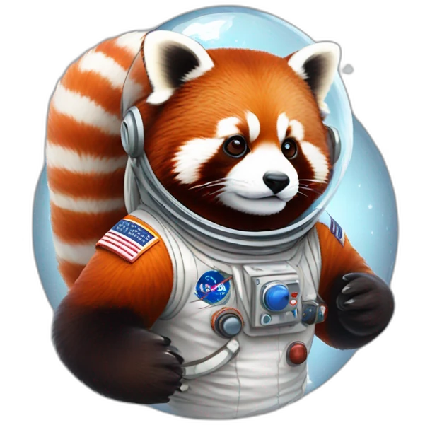 red panda astronaut emoji