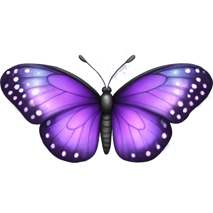 A sparkly purple winged butterfly with dark spots ultra realistic  emoji