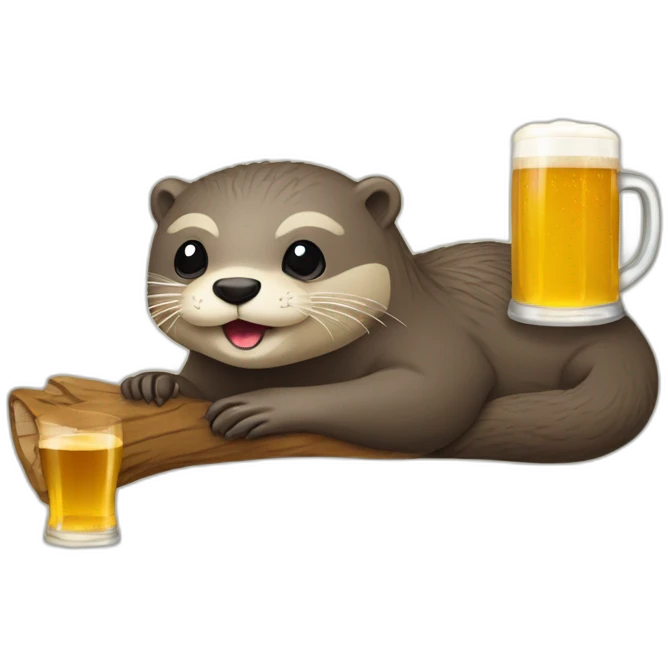 Loutre qui bois une bière  emoji