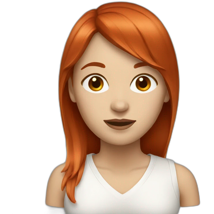 white-woman-with-brown-red-hair-fringe emoji