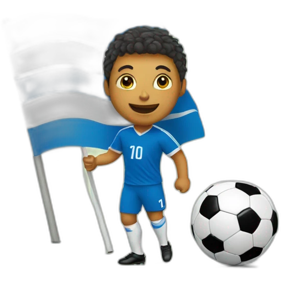 Soccer fan with flag emoji