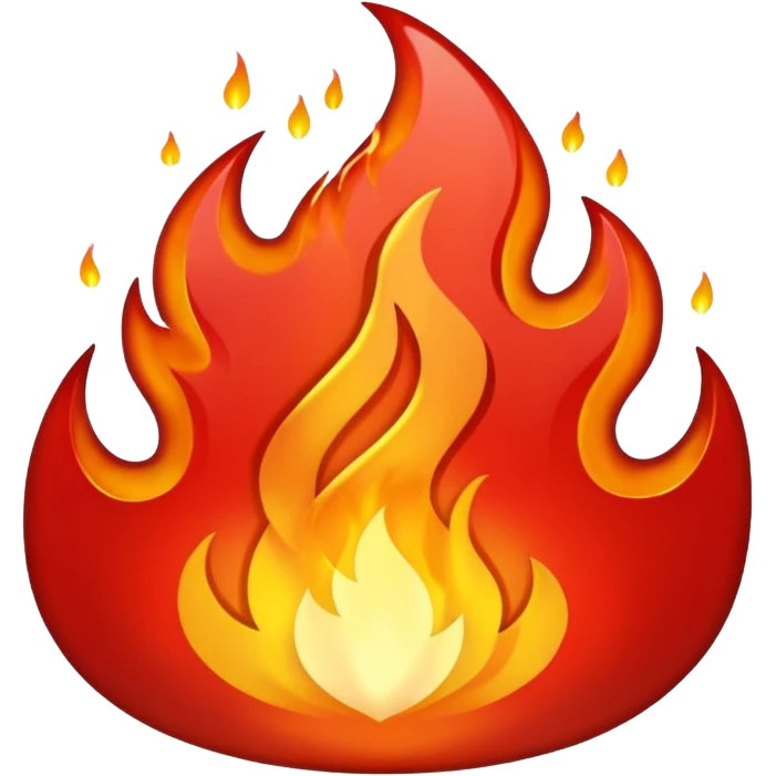 glitter red flame emoji