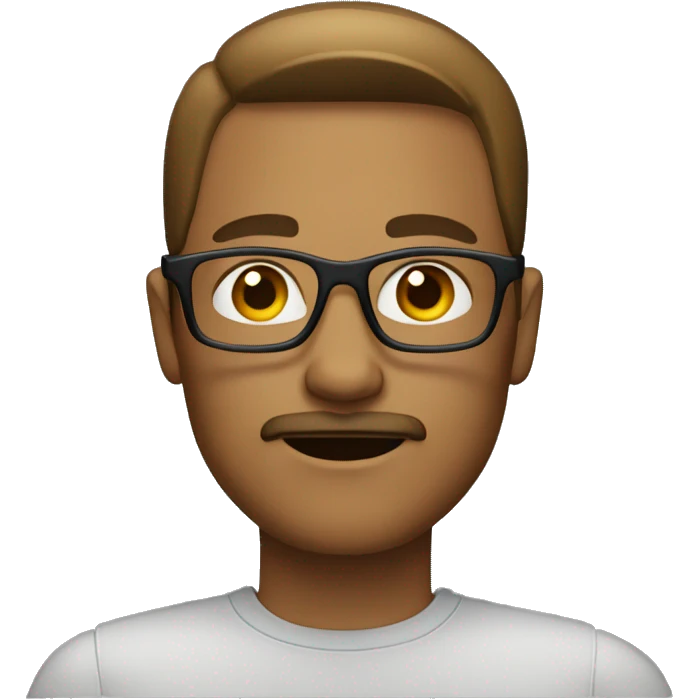 Light brown male with goatee and slickback hair with glasses  emoji