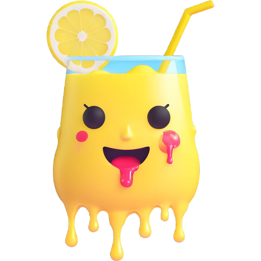 face with lemonade dripping out of mouth emoji